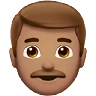 Man: Medium Skin Tone Emoji 👨🏽 image - Apple style