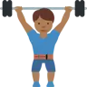 Man Lifting Weights: Medium-Dark Skin Tone Emoji 🏋🏾‍♂️ image - Twitter / X (Twemoji) style