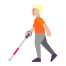Person With White Cane: Medium-Light Skin Tone Emoji 🧑🏼‍🦯 image - Microsoft Classic 2D style