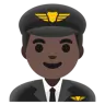 Man Pilot: Dark Skin Tone Emoji 👨🏿‍✈️ image - Google Noto Color style