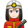 Woman Firefighter: Light Skin Tone Emoji 👩🏻‍🚒 image - Emojidex style