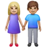 Woman And Man Holding Hands: Medium-Light Skin Tone, Medium Skin Tone Emoji 👩🏼‍🤝‍👨🏽 image - Samsung style