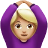 Woman Gesturing Ok: Medium-Light Skin Tone Emoji 🙆🏼‍♀️ image - Apple style