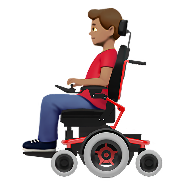 Man In Motorized Wheelchair: Medium Skin Tone