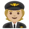 Pilot: Medium-Light Skin Tone Emoji 🧑🏼‍✈️ image - Google Noto Color style