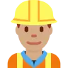 Man Construction Worker: Medium Skin Tone Emoji 👷🏽‍♂️ image - Twitter / X (Twemoji) style