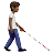 Person With White Cane Facing Right: Medium-Dark Skin Tone