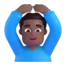 Man Gesturing Ok: Medium-Dark Skin Tone Emoji 🙆🏾‍♂️ image - Microsoft 3D Fluent style