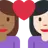 Couple With Heart: Woman, Woman, Medium-Dark Skin Tone, Light Skin Tone