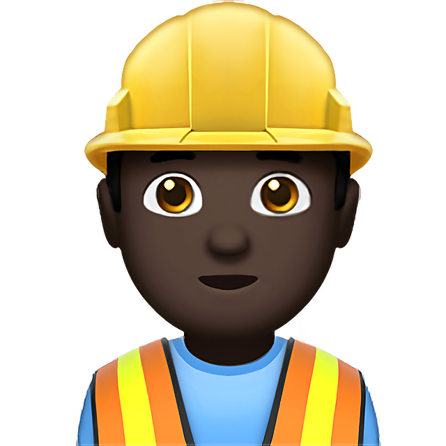 Man Construction Worker: Dark Skin Tone