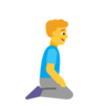 Man Kneeling Facing Right Emoji 🧎‍♂️‍➡️ image - Microsoft Classic 2D style