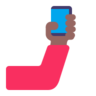 Selfie: Medium-Dark Skin Tone Emoji 🤳🏾 image - Microsoft Classic 2D style