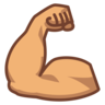 Flexed Biceps: Medium Skin Tone Emoji 💪🏽 image - Emojidex style