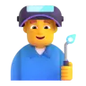 Man Factory Worker Emoji 👨‍🏭 image - Microsoft 3D Fluent style