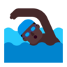Man Swimming: Dark Skin Tone Emoji 🏊🏿‍♂️ image - Microsoft Classic 2D style