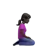 Woman Kneeling Facing Right: Dark Skin Tone