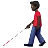 Man With White Cane: Dark Skin Tone