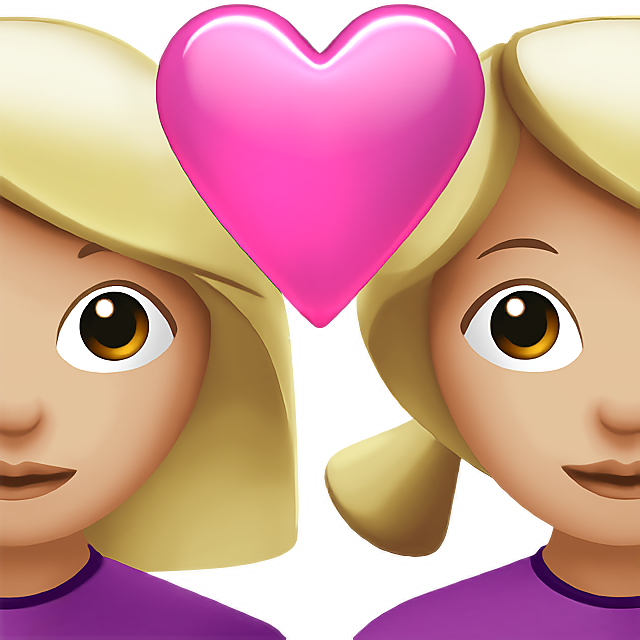 Couple With Heart: Woman, Woman, Medium-Light Skin Tone