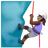 Woman Climbing: Medium-Dark Skin Tone