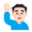 Man Raising Hand: Light Skin Tone