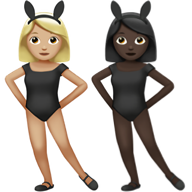 Women With Bunny Ears: Medium-Light Skin Tone, Dark Skin Tone