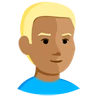 Person: Medium Skin Tone, Blond Hair Emoji 👱🏽 image - Facebook Messenger (2016) style