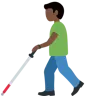 Man With White Cane: Dark Skin Tone Emoji 👨🏿‍🦯 image - Twitter / X (Twemoji) style