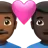 Couple With Heart: Man, Man, Medium-Dark Skin Tone, Dark Skin Tone