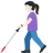 Woman With White Cane: Light Skin Tone
