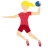 Woman Playing Handball: Medium-Light Skin Tone