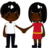 Woman And Man Holding Hands: Dark Skin Tone