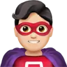 Man Superhero: Light Skin Tone Emoji 🦸🏻‍♂️ image - Apple style