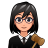 Woman Judge: Medium-Light Skin Tone Emoji 👩🏼‍⚖️ image - Emojidex style