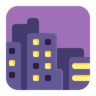 黄昏时的城市景观 Emoji 🌆 image - Microsoft Classic 2D style