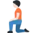Person Kneeling: Light Skin Tone