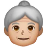 Old Woman: Medium-Light Skin Tone Emoji 👵🏼 image - Samsung style