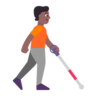 Person With White Cane Facing Right: Medium-Dark Skin Tone Emoji 🧑🏾‍🦯‍➡️ image - Microsoft Classic 2D style