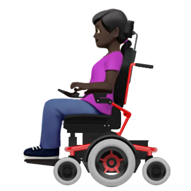 Woman In Motorized Wheelchair: Dark Skin Tone