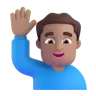 Man Raising Hand: Medium Skin Tone Emoji 🙋🏽‍♂️ image - Microsoft 3D Fluent style
