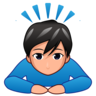 Man Bowing: Medium-Light Skin Tone Emoji 🙇🏼‍♂️ image - Emojidex style