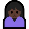 Person Frowning: Dark Skin Tone Emoji 🙍🏿 image - Microsoft Windows 10 Segoe UI Emoji style