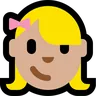 Girl: Medium-Light Skin Tone Emoji 👧🏼 image - Microsoft Windows 10 Segoe UI Emoji style
