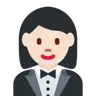 Woman In Tuxedo: Light Skin Tone Emoji 🤵🏻‍♀️ image - Twitter / X (Twemoji) style