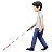 Person With White Cane: Light Skin Tone