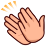 Clapping Hands: Medium-Light Skin Tone Emoji 👏🏼 image - Emojidex style