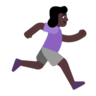 Woman Running Facing Right: Dark Skin Tone Emoji 🏃🏿‍♀️‍➡️ image - Microsoft Classic 2D style