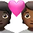 Couple With Heart: Person, Person, Dark Skin Tone, Medium-Dark Skin Tone