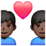 Couple With Heart: Man, Man, Dark Skin Tone Emoji 👨🏿‍❤️‍👨🏿 image - Samsung style