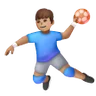 Man Playing Handball: Medium Skin Tone Emoji 🤾🏽‍♂️ image - Samsung style
