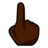 Backhand Index Pointing Up: Dark Skin Tone Emoji 👆🏿 image - Emojidex style